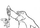 Новогодние раскраски на тему маша и медведь Раскраска маша доктор